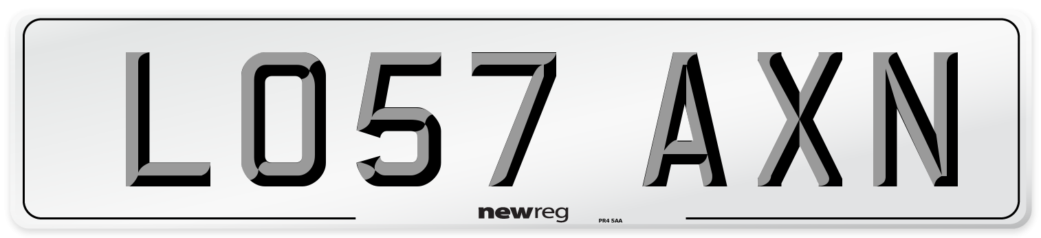 LO57 AXN Number Plate from New Reg